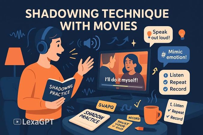 تمرین Shadowing با فیلم – تقویت مکالمه و تلفظ زبان انگلیسی